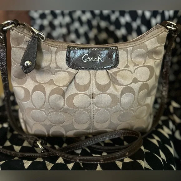 Coach Brown and Tan Crossbody Bag - Picture 1 of 9